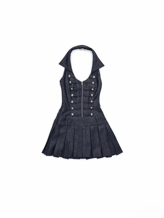 Damen Military-inspirierte Kleid EB