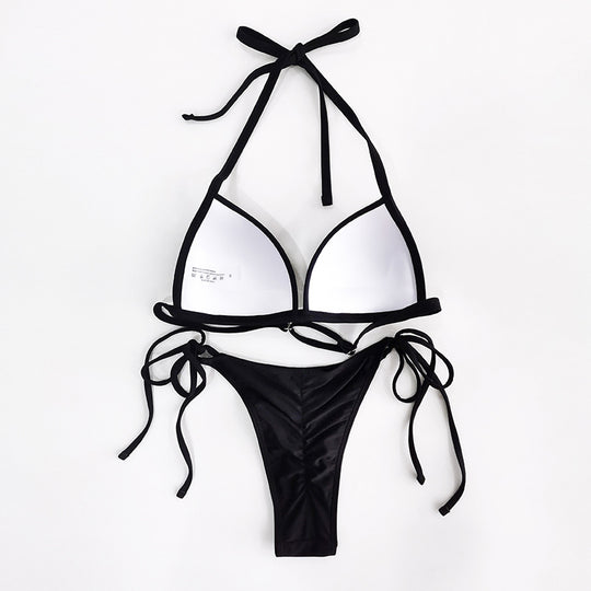 Damen Triangel-Bikini mit verstellbaren Bindebändern und komfortablem Schnitt EB
