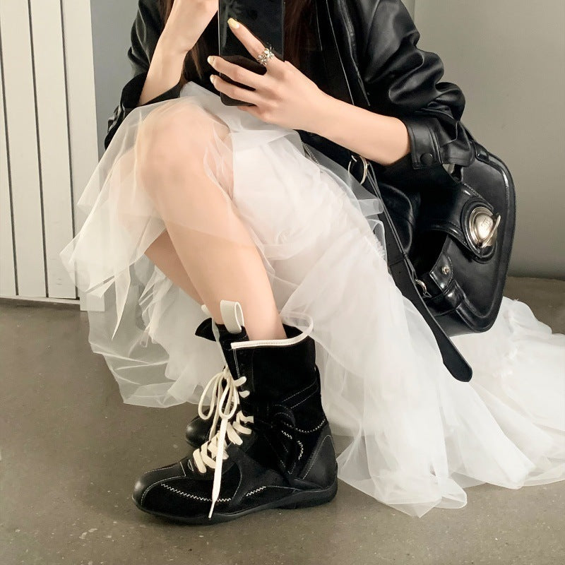 Damen modische Freizeitstiefel mit stylishen Schnürdetails und hohem Komfort EB