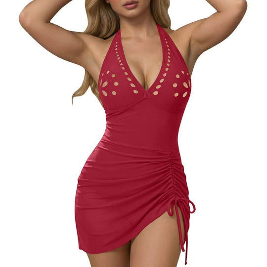 Damen Einteiler-Badeanzug mit modischem Cut-Out und Rüschendetail EB