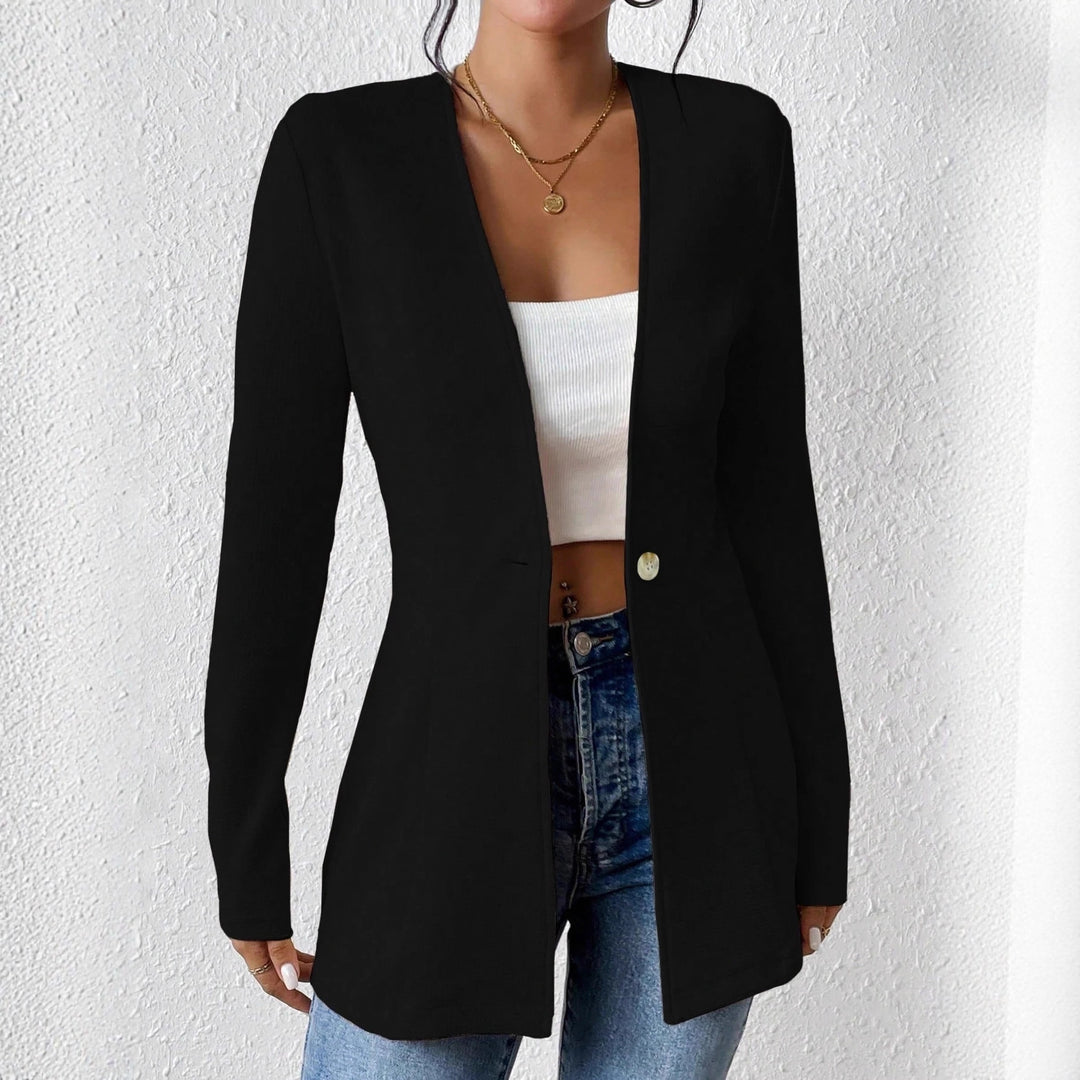 Damen elegante Blazerjacke mit asymmetrischem Schnitt EB