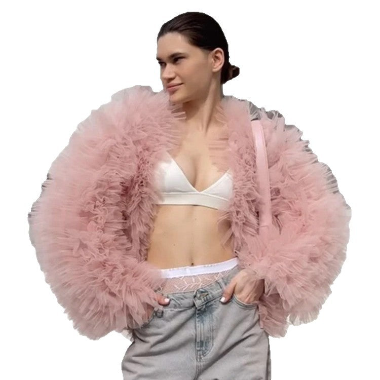 Damen Voluminöse Tülljacke EB