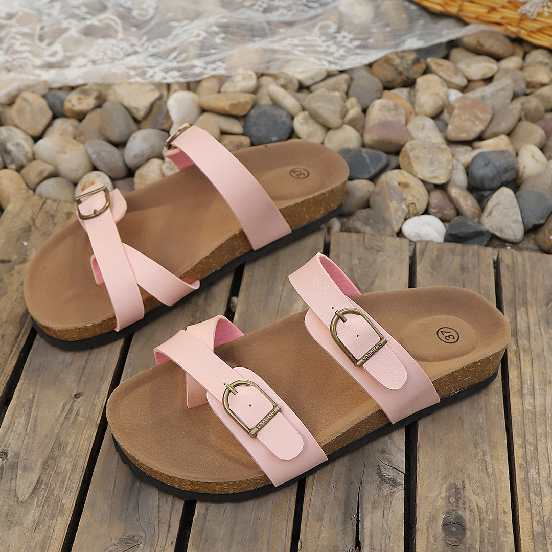 Damen Komfortable Birkentyp Sandalen mit modischen Schnallen EB