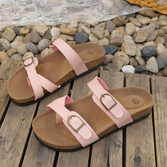 Damen Komfortable Birkentyp Sandalen mit modischen Schnallen EB