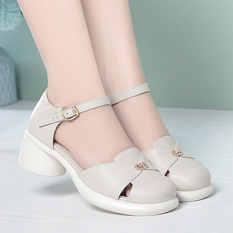 Damen elegante Mary Jane Schuhe mit komfortablem Blockabsatz EB