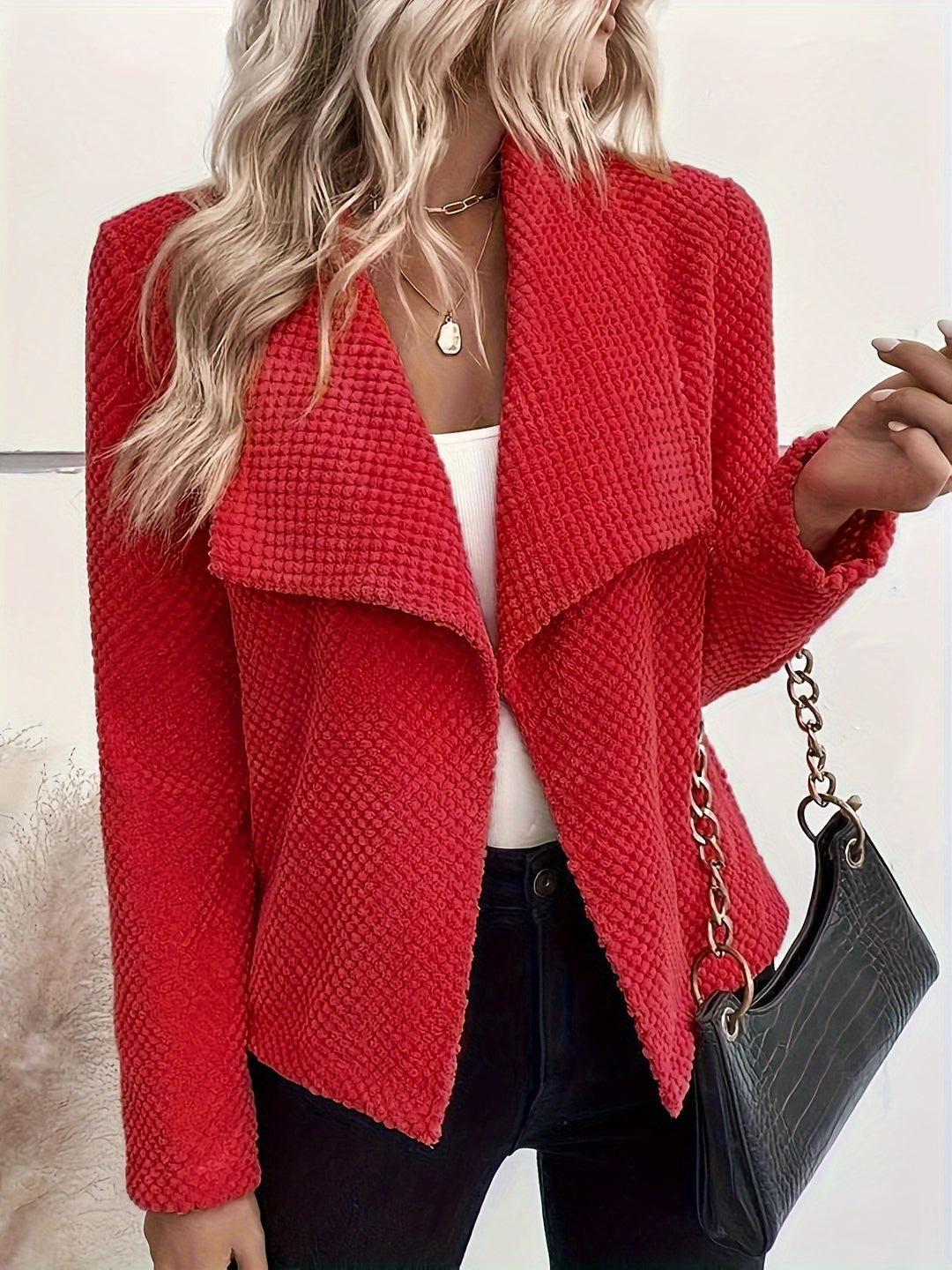 Damen Waffelstruktur Blazer EB