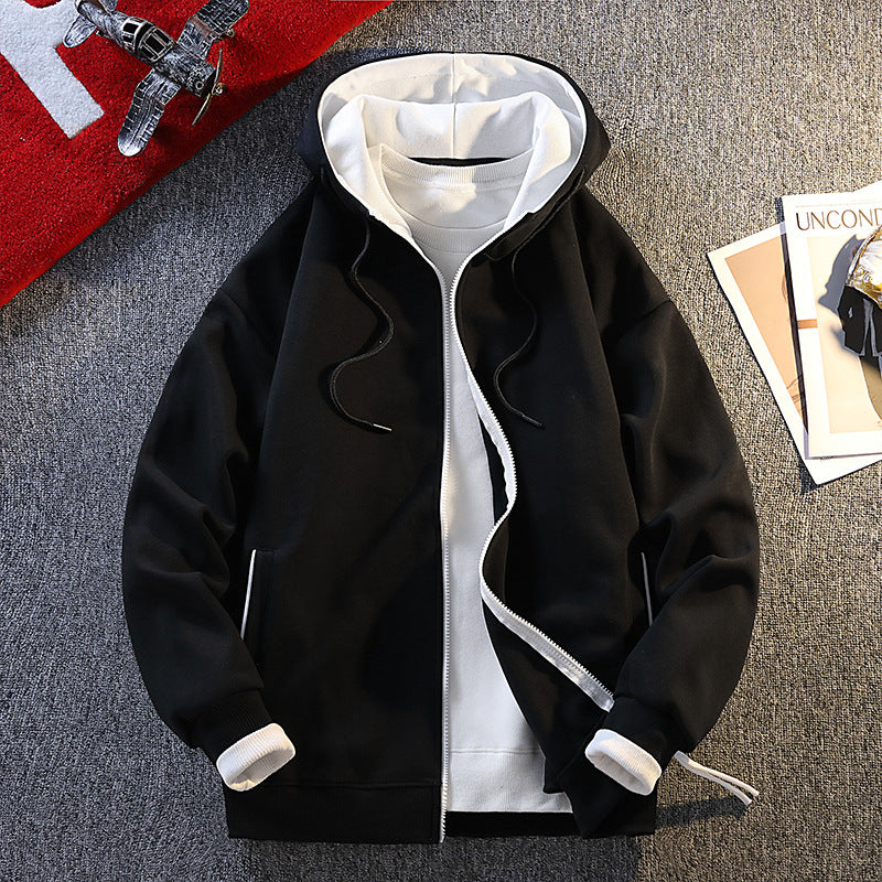 Herren modische Kapuzenjacke mit kontrastierenden Details EB