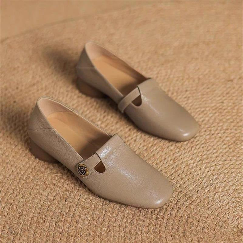 Damen Elegante und bequeme Ballerinas mit modischer Schnallenverzierung EB
