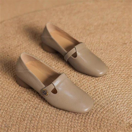 Damen Elegante und bequeme Ballerinas mit modischer Schnallenverzierung EB