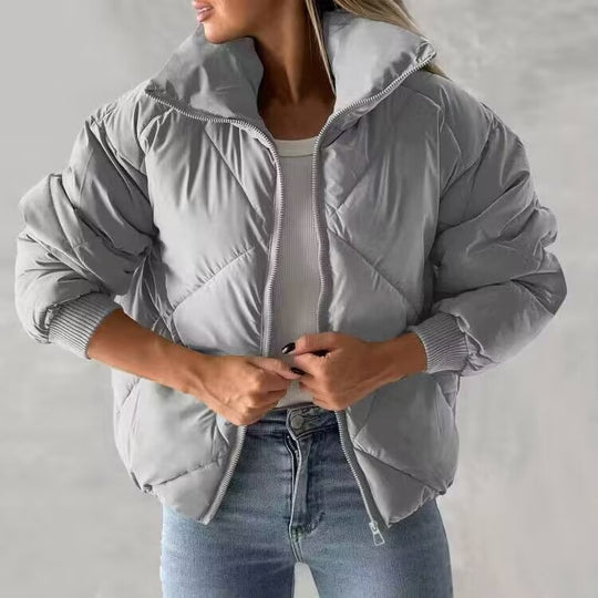 Damen Wärmeisolierte Steppjacke mit hohem Kragen und elastischen Bündchen EB
