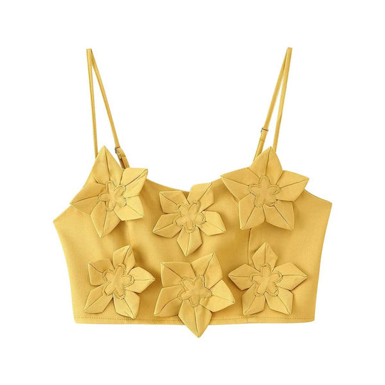 Damen Crop-Top und Röcken-Set mit floralen Applikationen EB