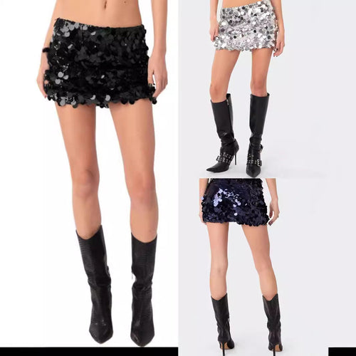 Damen Glitzernder Minirock mit Pailletten EB