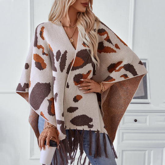 Damen weicher Schal mit fransigem Design EB