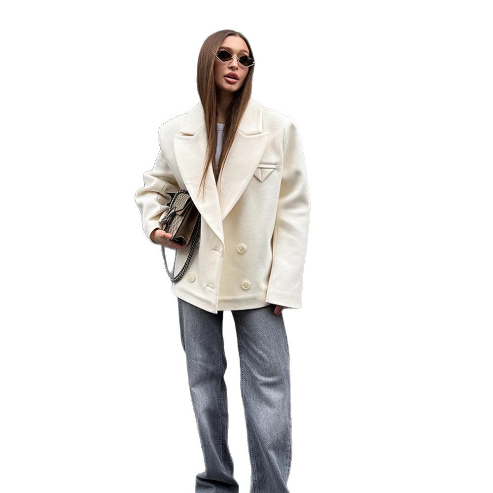 Damen Oversized Blazerjacke mit doppelter Knopfleiste und eleganten Details EB