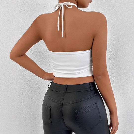 Damen Crop-Top mit Kreuzträgern und figurbetontem Schnitt EB