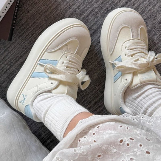 Damen Sportliche Sneakers mit dicker Sohle und trendigem Design EB