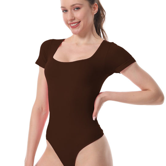 Damen Sportlicher Body mit kurzem Arm und innovativem Rippdesign EB
