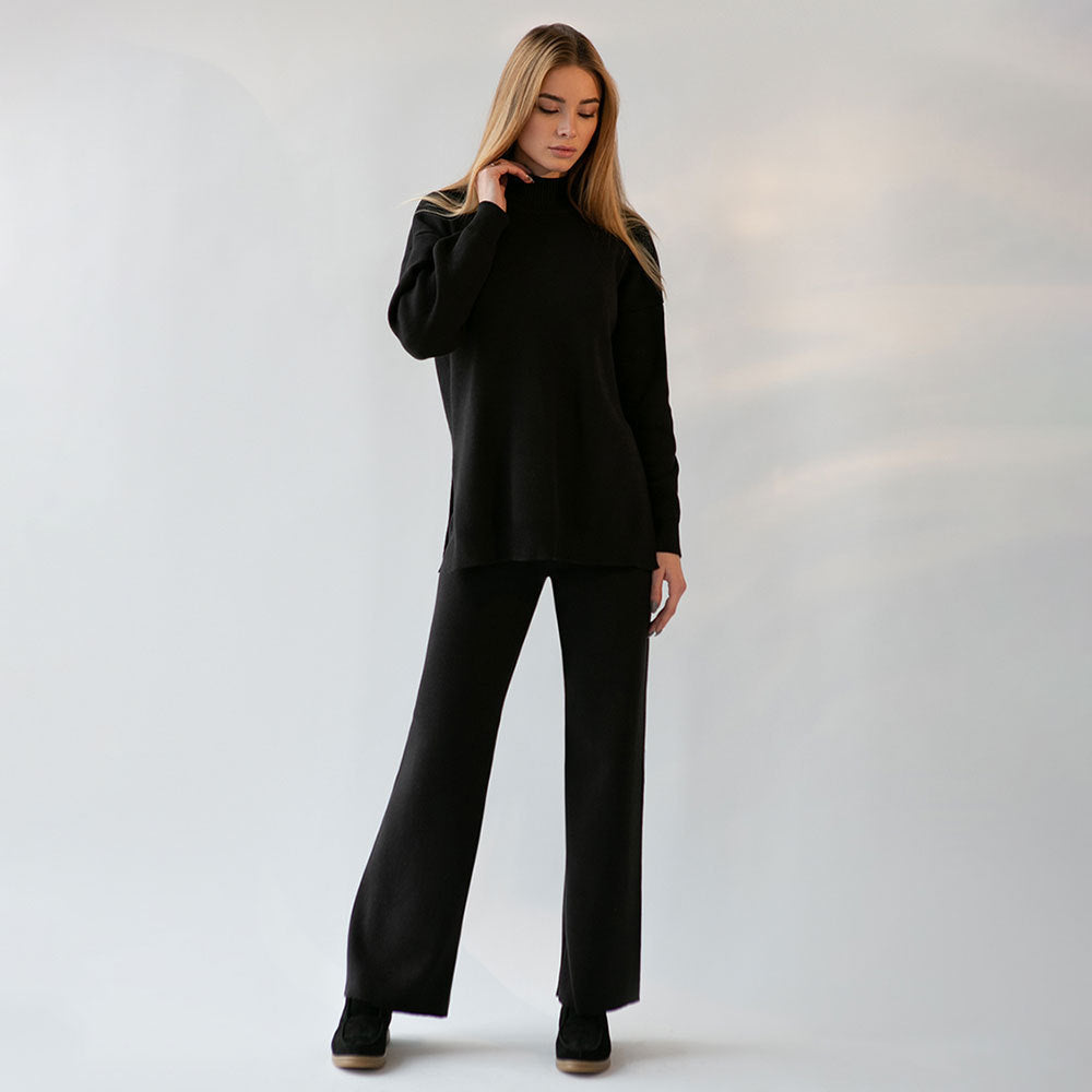Damen komfortables Strick-Ensemble mit weitem Schnitt EB