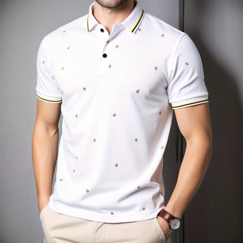 Herren Poloshirt mit modernem Design und dekorativem Muster EB
