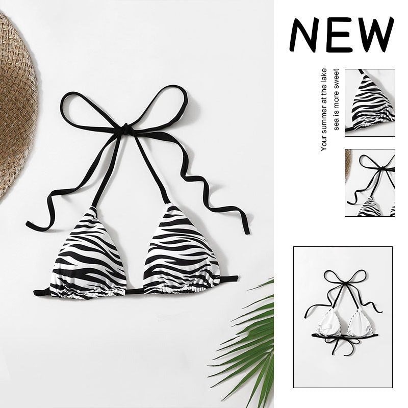 Damen Triangel-Bikini mit verspieltem Wellenmuster EB