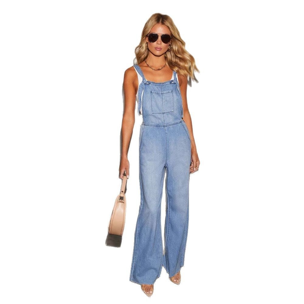 Damen Denim-Latzhose im lässigen Weit-Schnitt EB