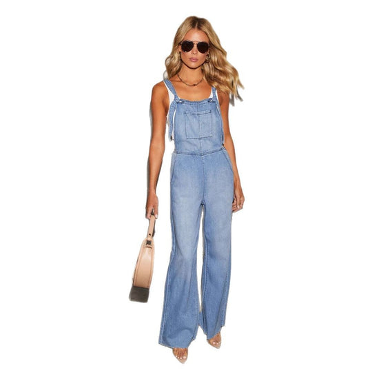 Damen Denim-Latzhose im lässigen Weit-Schnitt EB