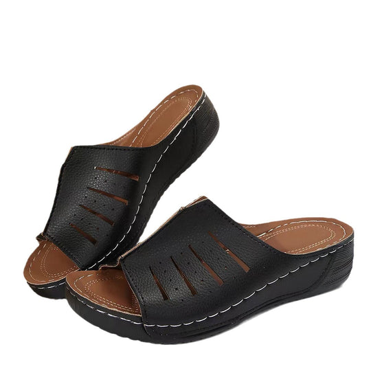 Damen Komfort-Sandalen mit durchbrochenem Obermaterial und rutschfester Sohle EB