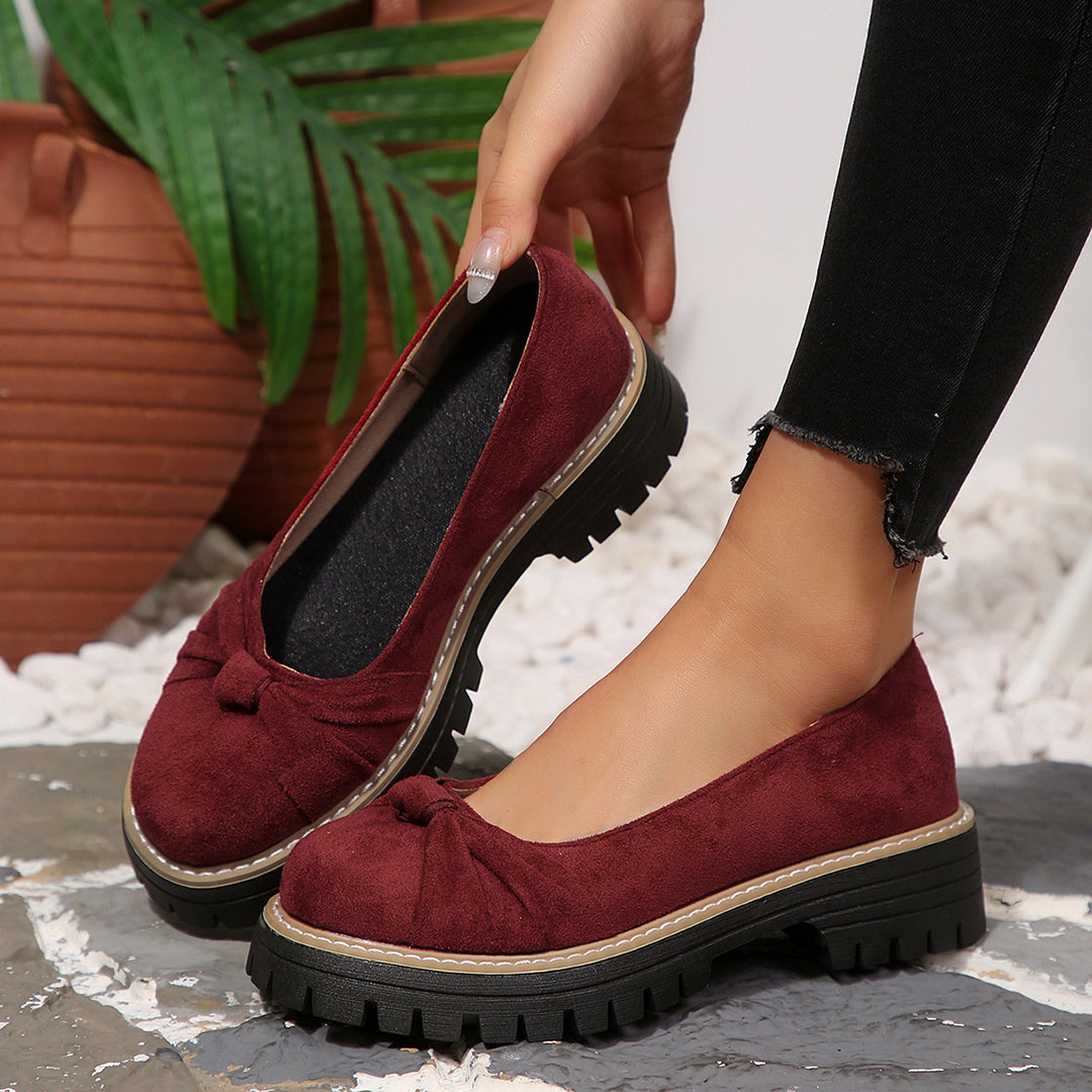 Damen Komfortable Slipper mit dekorativem Schleifenakzent EB
