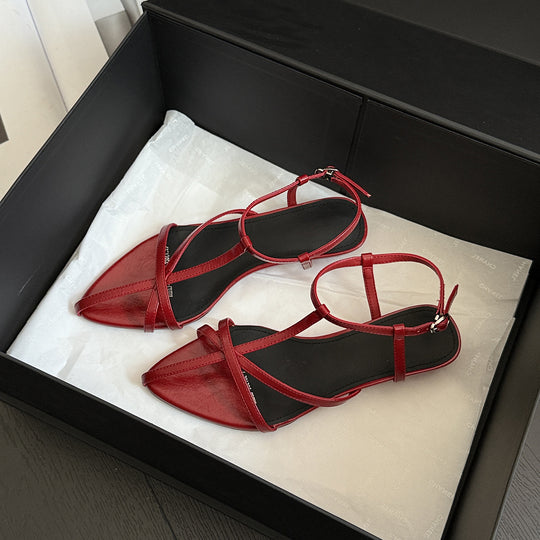 Damen Elegante Sandalen mit modischem Schnitt und hochwertigem, glänzendem Obermaterial EB
