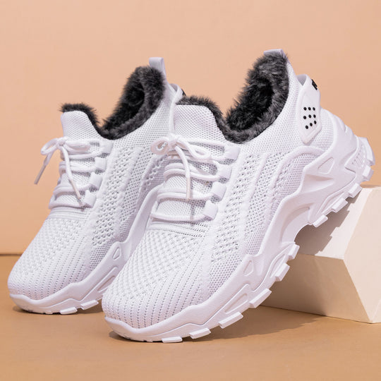 Damen Sportliche Winter Sneakers mit warmem Innenfutter und rutschfester Laufsohle EB