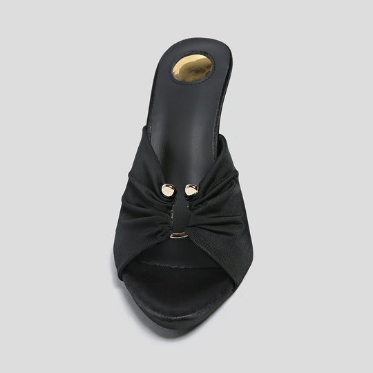 Damen Slingback-Pumps mit raffinierter Faltenapplikation und geschwungenem Absatz EB