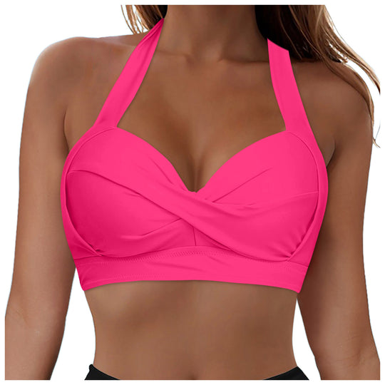 Damen Modisches Bikinioberteil mit Wickeldesign EB