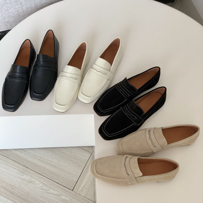 Damen Mokassins aus hochwertigem Wildleder mit eleganter Naht EB