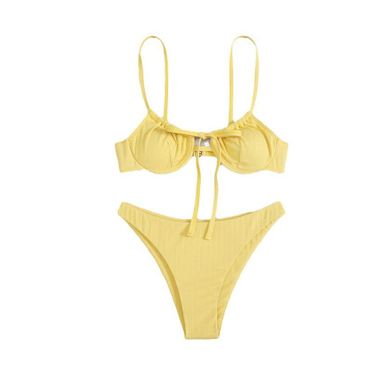 Damen Bikini-Set mit verstellbaren Trägern und raffiniertem Knoten EB