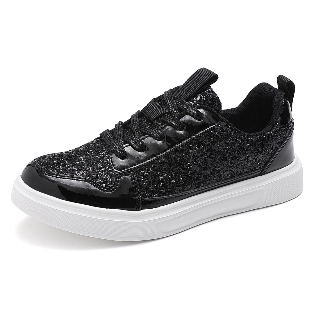 Damen Glitzernde Sport Sneakers mit glattem Obermaterial und rutschfester Sohle EB