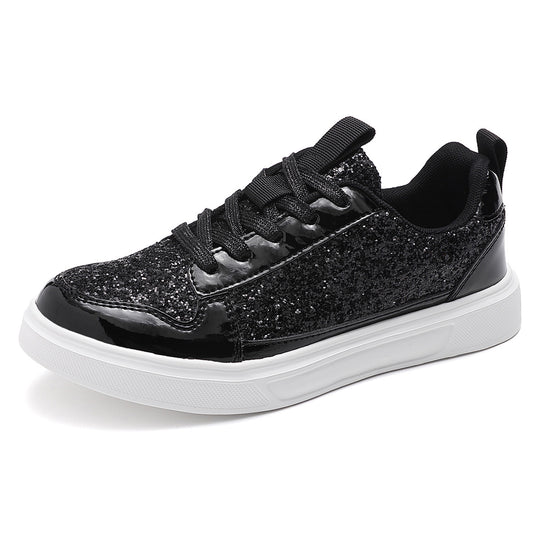 Damen nan Glitzer-Freizeitsneaker mit Metallic-Details, gepolstertem Einstieg und rutschfester Gummisohle EB