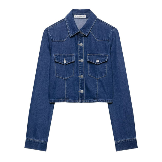 Damen Jeansjacke im lässigen Cropped-Stil EB