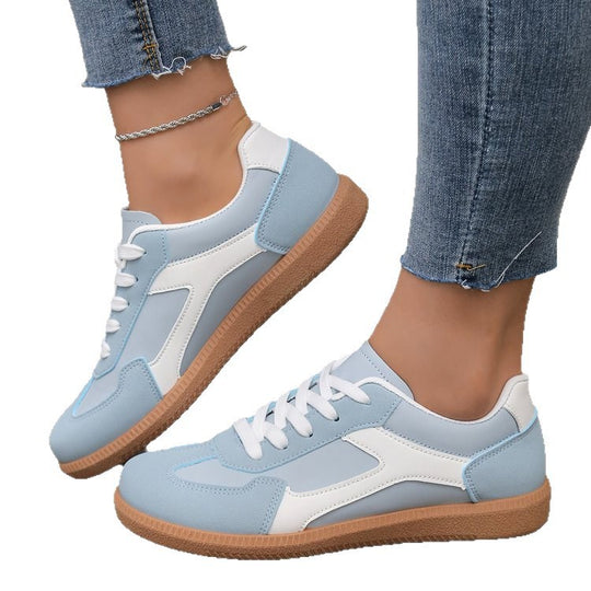 Damen sportliche Sneakers im Retro-Stil mit atmungsaktiver Oberflächenstruktur und rutschfester Sohle EB