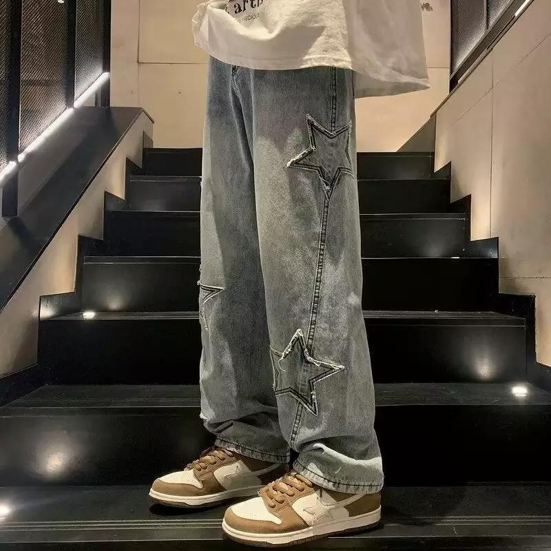 Herren lässige Jeans mit Sterne-Stickerei EB