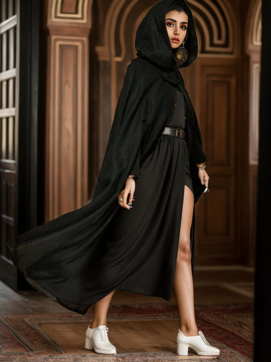 Damen eleganter Maxikleid-Mantel mit schwingendem Schnitt und einzigartigem Design EB