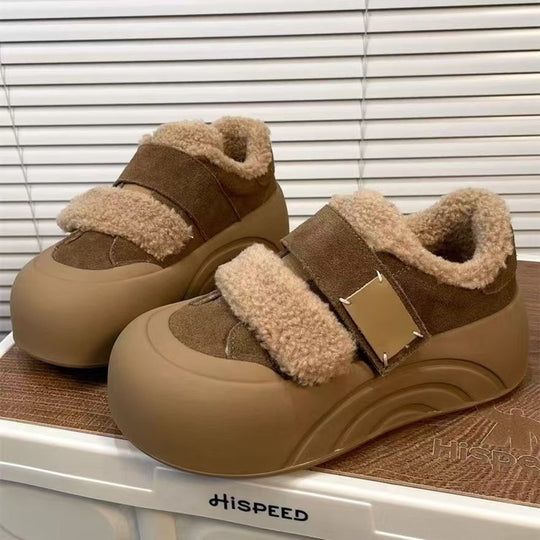 Damen Gemütliche und warme Hausschuhe mit verstellbarem Riemen EB