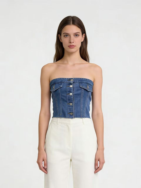 Damen Jeans Bustier Top EB