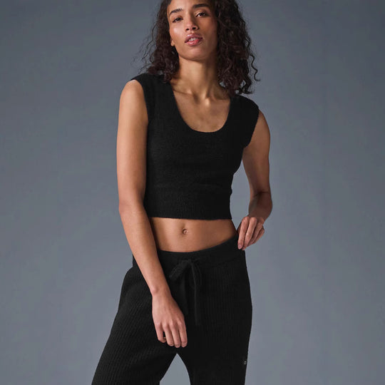 Damen Kurzes Strickoberteil mit sanfter Textur EB