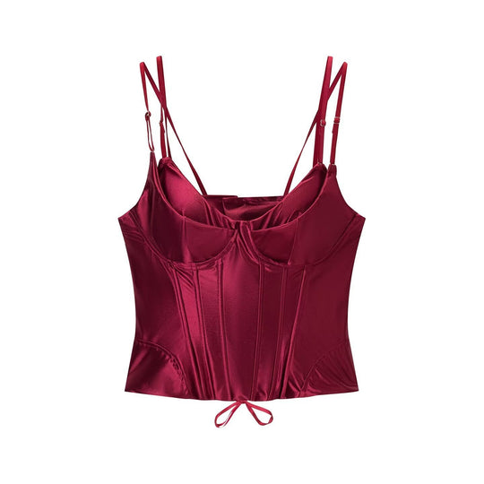 Damen Corsagenoberteil mit luxuriösem Satin-Finish und verstellbaren Trägern EB