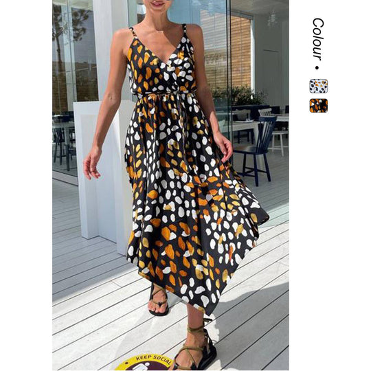 Damen Maxikleid mit elegantem Wickeldesign und modischen Rüschendetails EB