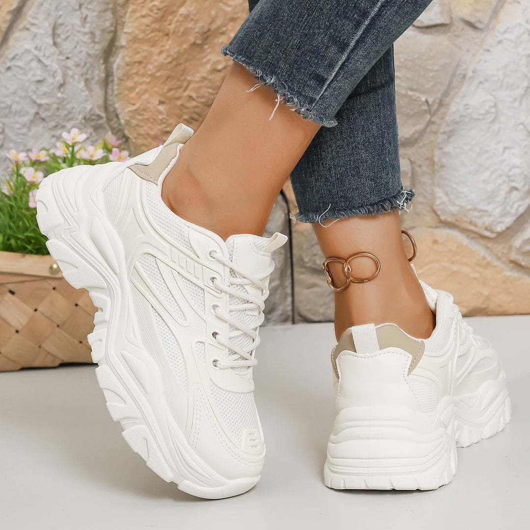 Damen Sportliche Chunky Sneakers mit atmungsaktiver Mesh-Oberfläche und flexibler Sohle EB