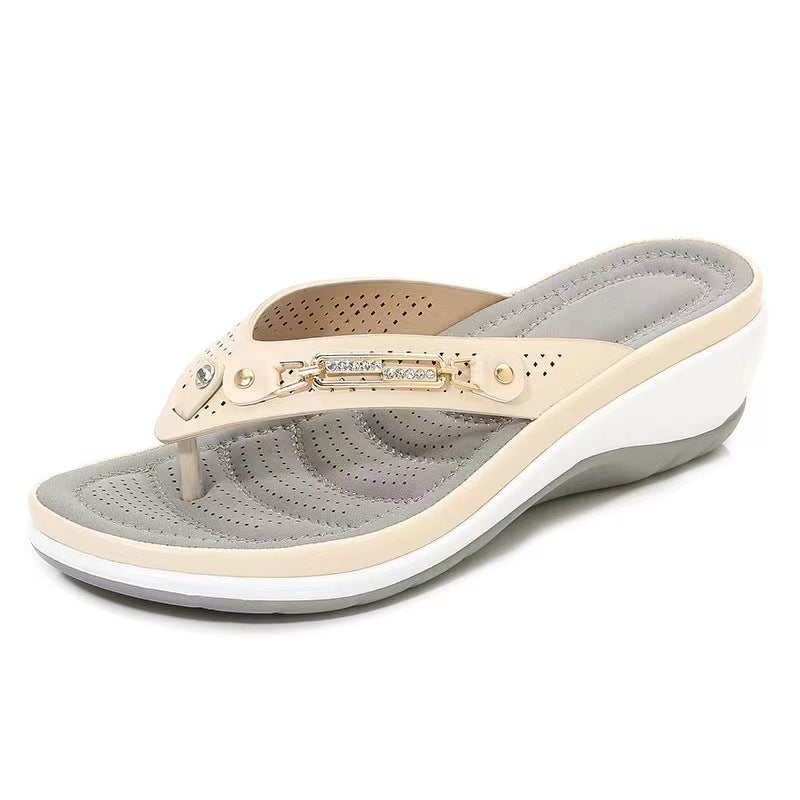 Damen Wedge-Sandalen mit modischem Riemendesign und ergonomischem Fußbett EB