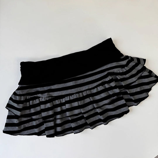 Damen Rüschenshorts mit gestreiftem Design und elastischem Bund EB