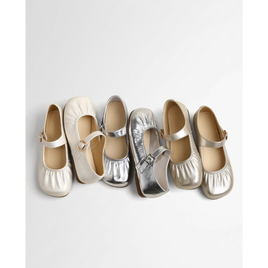Damen Ballerina-Pumps mit modischem Riemchen und komfortablem Fußbett EB