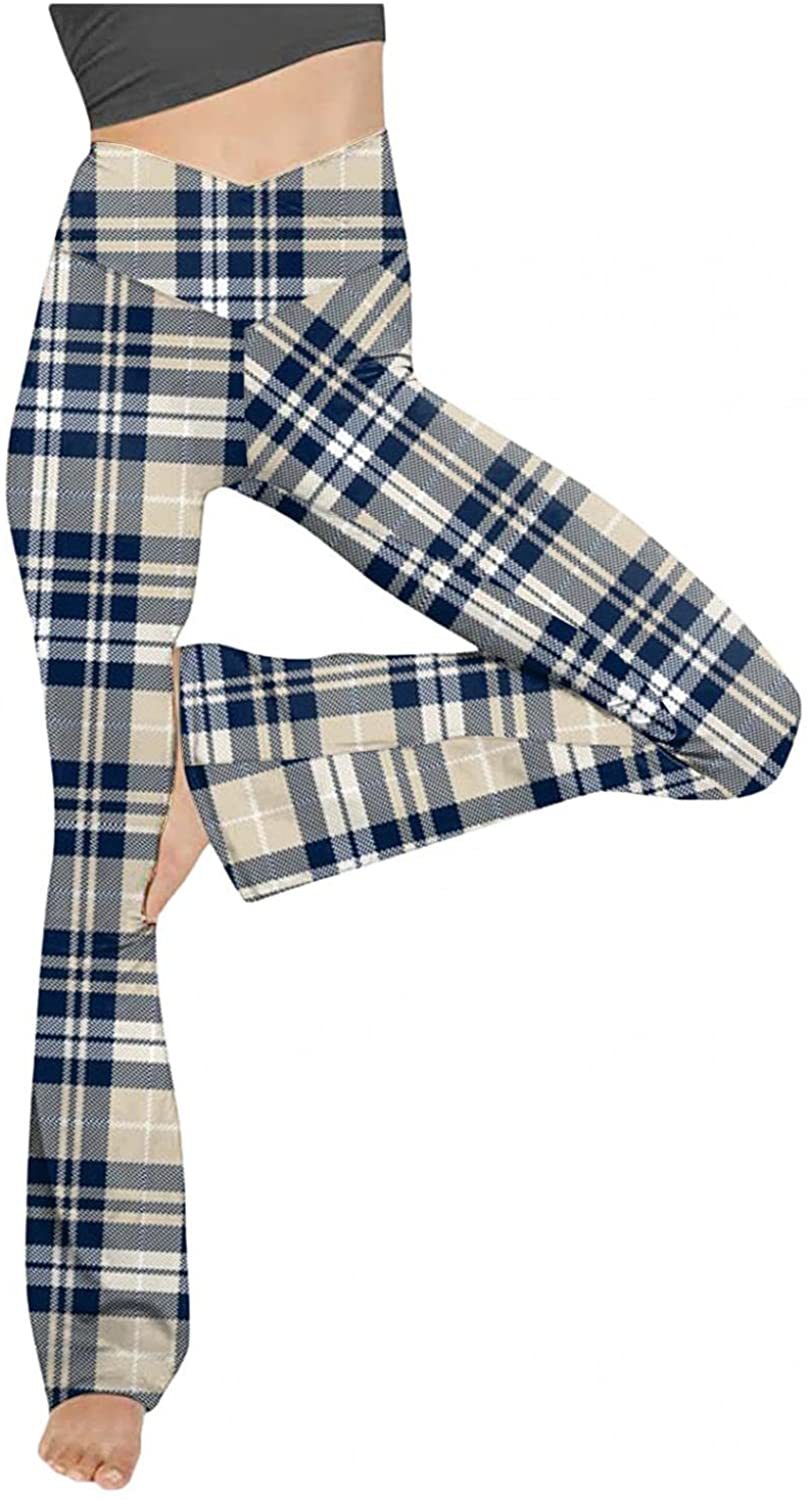 Damen nan taillenhohe Yogahose mit überkreuztem Bund und ausgestelltem Saum mit Schlitz EB